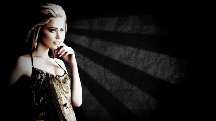 Amber Heard in a sequined dress