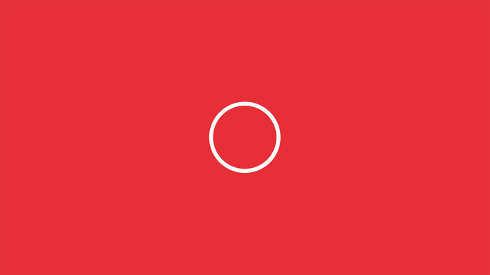Minimalist red background with a white circle
