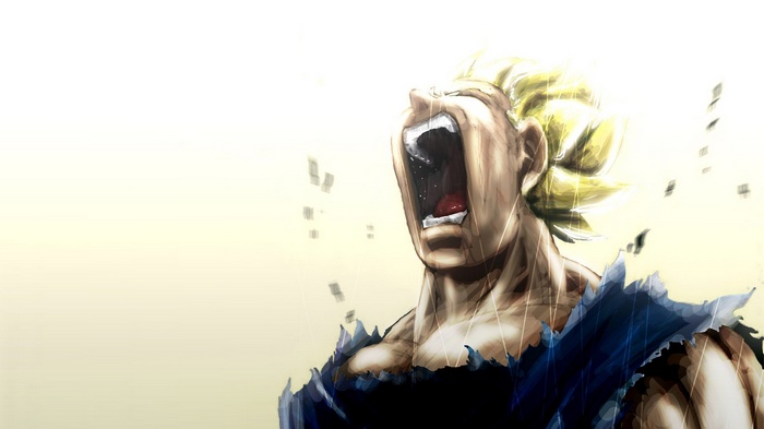 Vegeta screaming in Dragon Ball Z