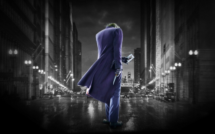 The Joker with a knife in The Dark Knight