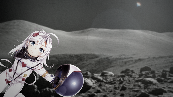 Hoshimiya Yashiro in a Spacesuit on the Moon