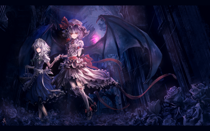Remilia Scarlet and Izayoi Sakuya from Touhou