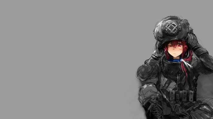 Anime girl in a diving suit