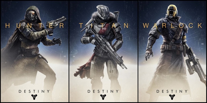 Destiny Hunter, Titan, and Warlock characters