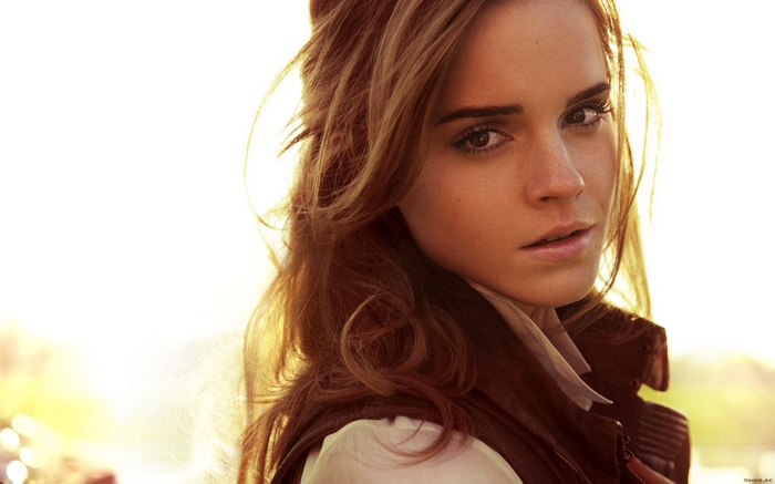 Emma Watson looking at the viewer