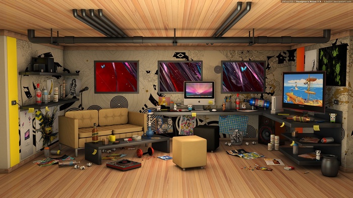 Designer's Room with Apple Computer and Monitors