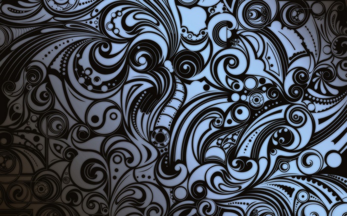 Abstract black and white swirling pattern