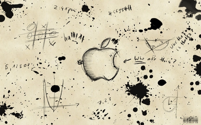 graffiti Apple Inc monochrome artwork paint splatter
