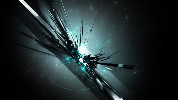 Abstract digital art with glowing blue elements