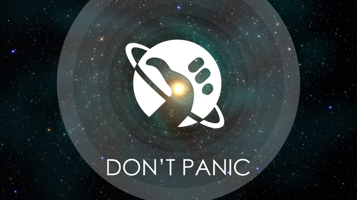 The Hitchhiker's Guide to the Galaxy Don't Panic Logo