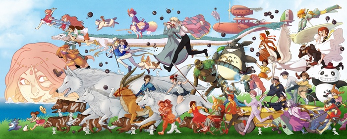 Spirited Away Studio Ghibli Howls Moving Castle Nausicaa Valley Wind Kikis Delivery Service ponyo Cat Returns My Neighbor Totoro Castle Sky Porco Rosso Princess Mononoke Hayao Miyazaki Chihiro