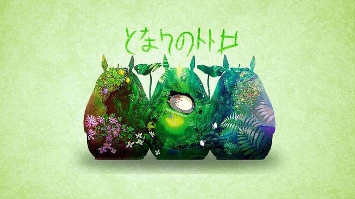 My Neighbor Totoro characters with nature elements