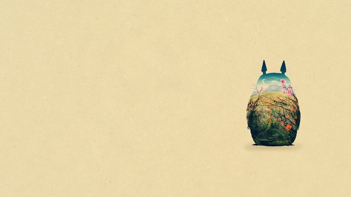 My Neighbor Totoro landscape silhouette