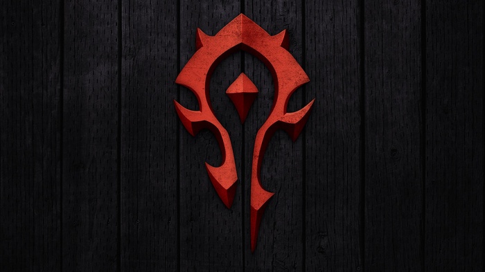 World of Warcraft Horde Symbol on Wood