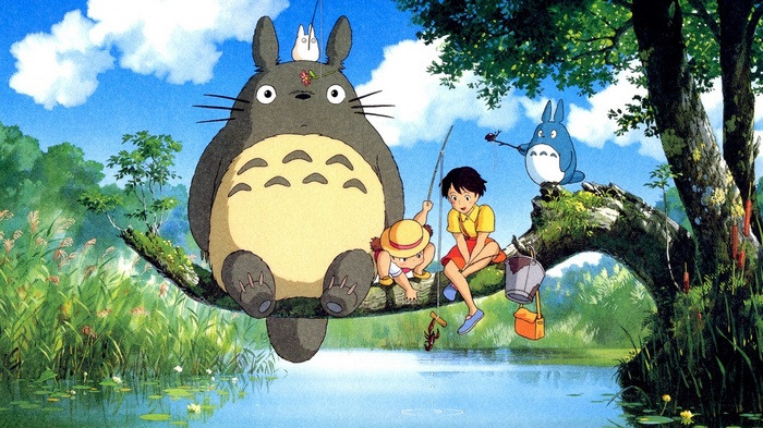 My Neighbor Totoro: Totoro and girls fishing