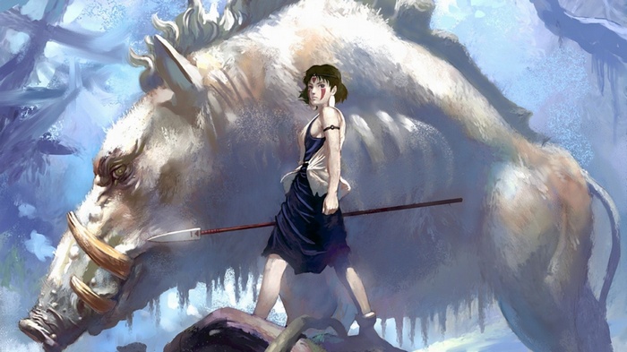 San and the Great Forest Spirit from Princess Mononoke