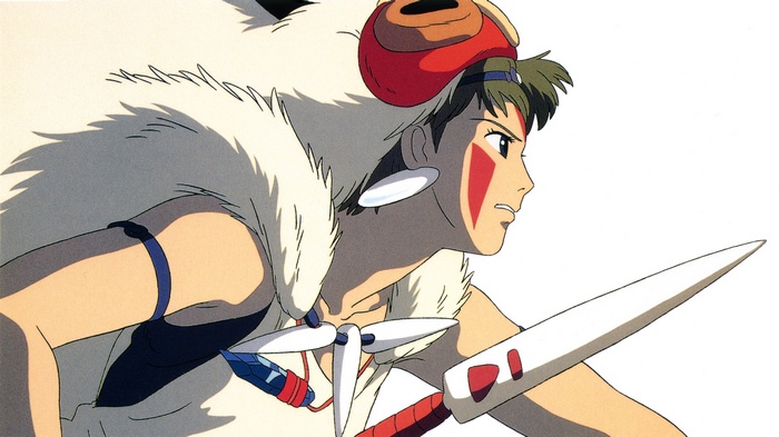 Princess Mononoke with Wolf Headdress and Spear