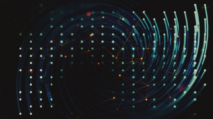 Abstract digital art with dots and lines