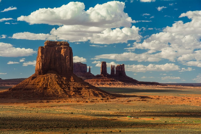 Monument Valley Landscape with Buttes and Clouds