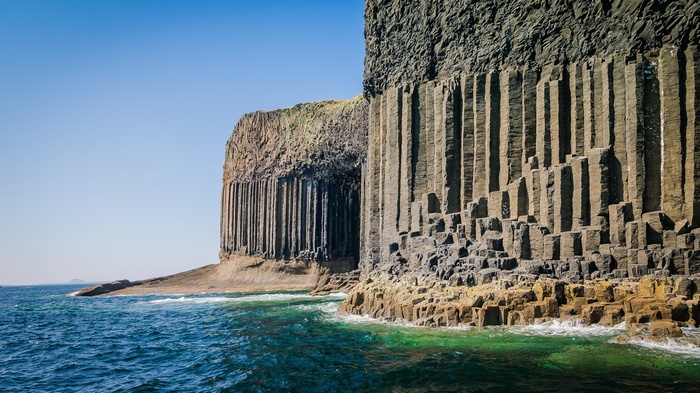 Scotland Staffa Island coast sea rock formation cliff landscape nature UK