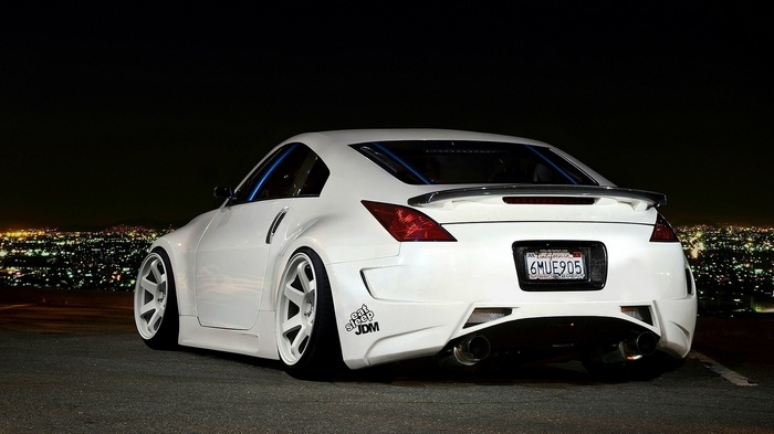 car Nissan 350Z vehicle Stance JDM Nissan white cars