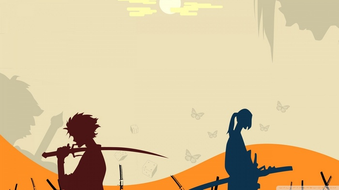 Samurai Champloo: Mugen and Jin silhouettes