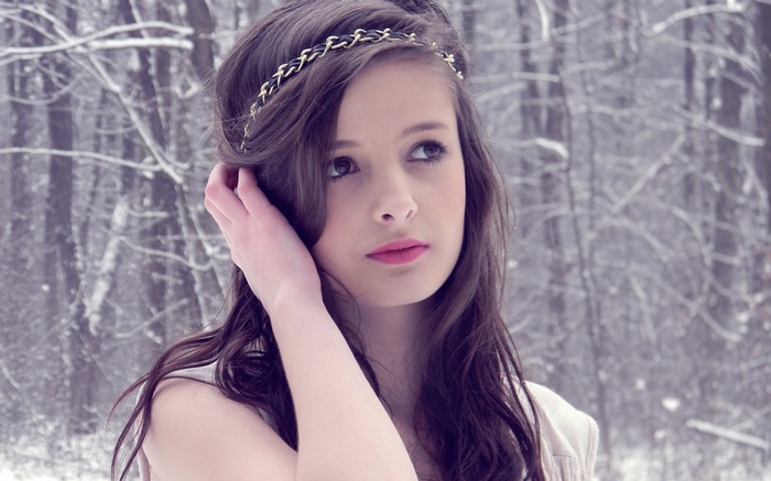 Women Outdoors Face Brunette Fantasy Girl