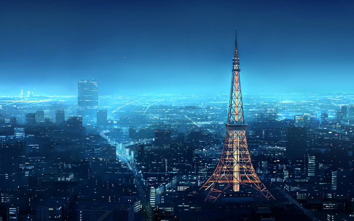 Tokyo Tower, Shirosaki Otoha, landscape, anime, Japan, HD Wallpaper ...