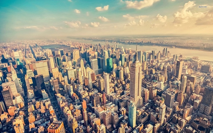 Aerial view of New York City skyline