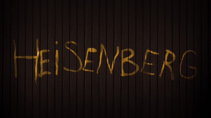 Heisenberg graffiti on a dark wooden wall