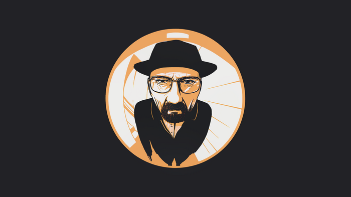 Heisenberg from Breaking Bad in a fisheye lens style