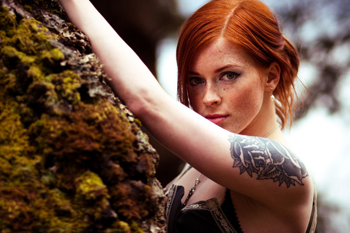Women AnnaLee Suicide Freckles Tattoo Redhead