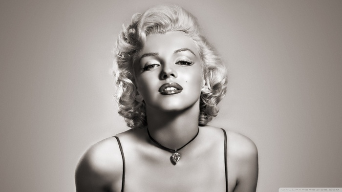 women, necklace, actress, face, Marilyn Monroe, monochrome, HD ...