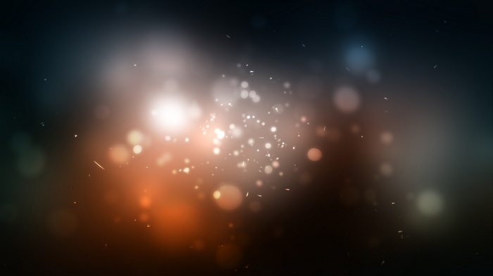 Blurred bokeh lights and particles
