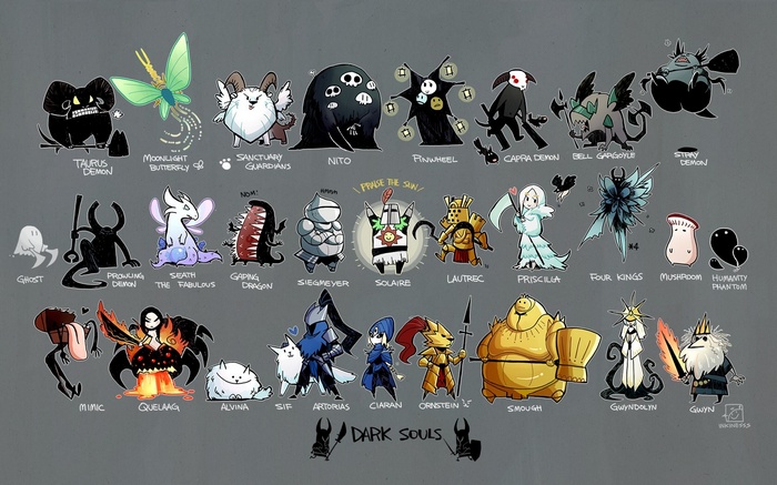 Dark Souls Characters in a Chibi Art Style