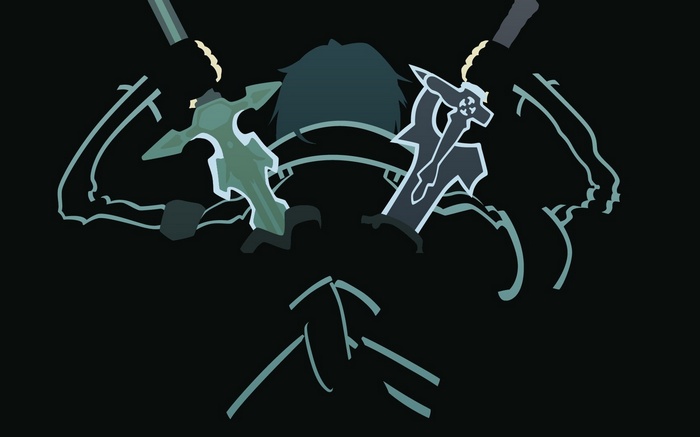 Sword Art Online Kirigaya Kazuto with two swords