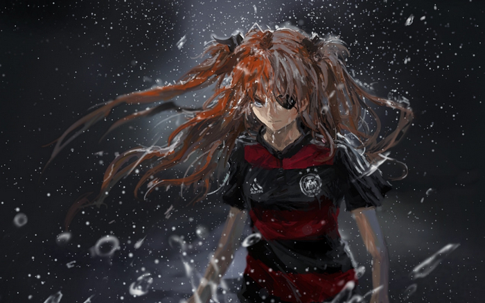 Asuka Langley Soryu in Germany soccer jersey