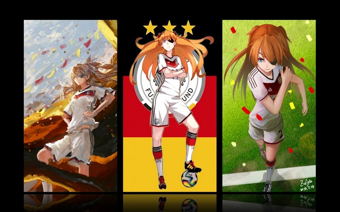 Asuka Langley Soryu in Germany Soccer Uniform