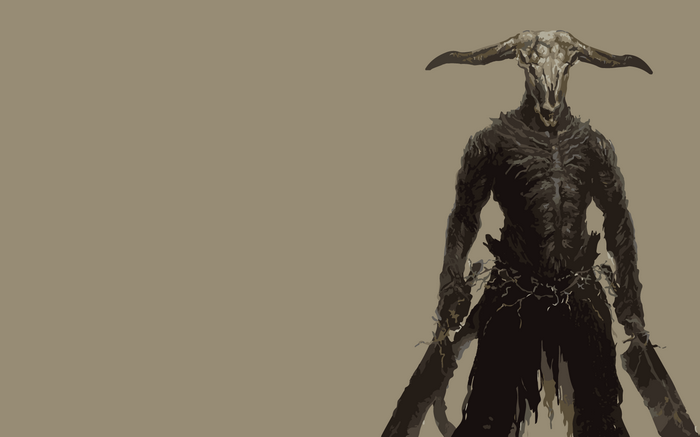 Dark Souls Capra Demon warrior with goat skull