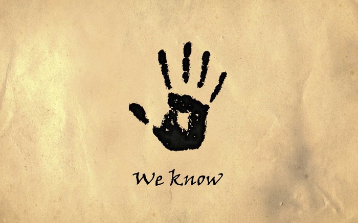 Dark Brotherhood Handprint and "We Know" from Skyrim