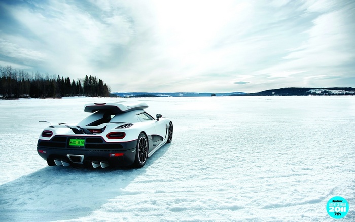 Koenigsegg Agera R on a frozen lake