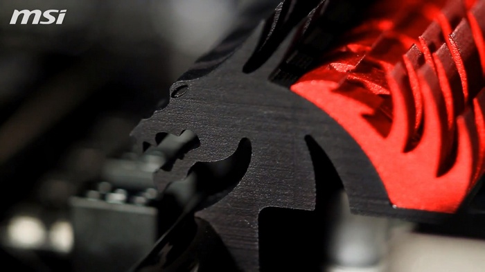 MSI Dragon heatsink with red fins