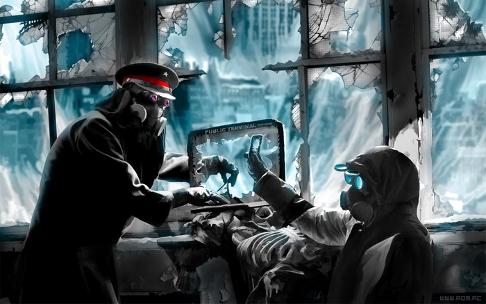Romantically Apocalyptic: Gas masks in a ruined city