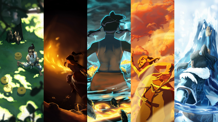 The Legend of Korra elemental bending montage