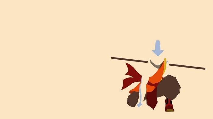 Aang from Avatar: The Last Airbender with a staff