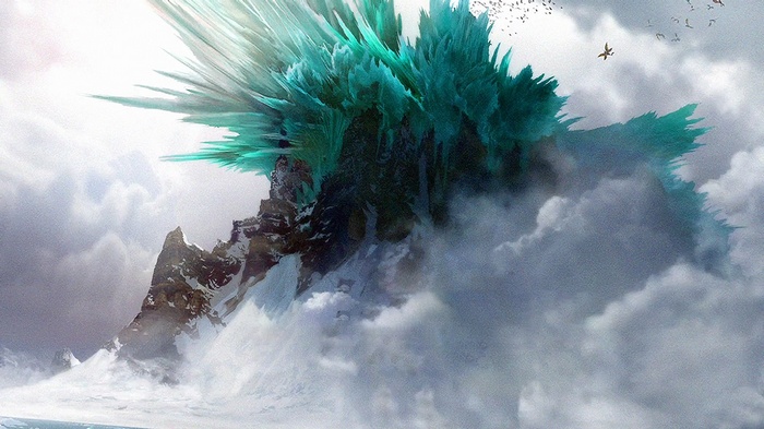 How to Train Your Dragon concept art of icy mountain