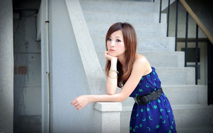 Mikako Zhang Kaijie posing on stairs