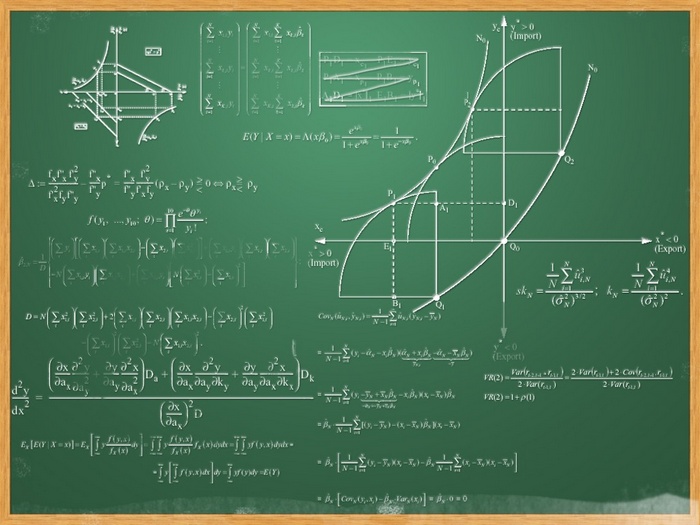 Mathematics formulas on a chalkboard