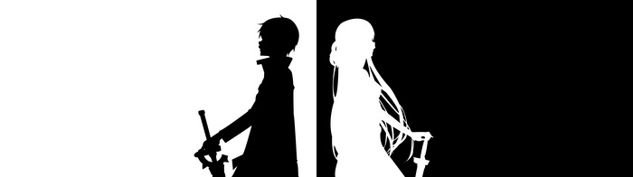Kirito and Asuna silhouettes from Sword Art Online