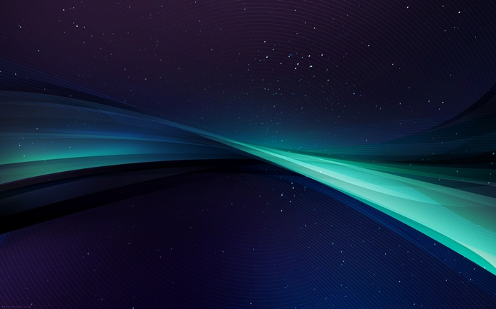 Abstract digital art with waveforms and stars